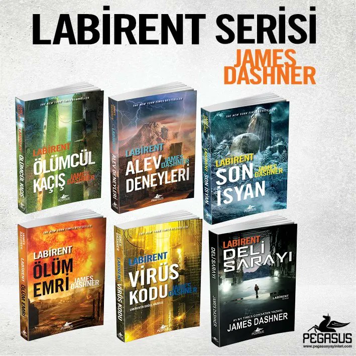 PegasusYayinevi's tweet image. Kural yok. Yardım yok. Ya başarırsın ya ölürsün.

Arkadaşlıklar sınanacak. Sadakat sorgulanacak. Hiçbir şey kesin değil!

Labirent Serisi, James Dashner

* Ölümcül Kaçış
* Alev Deneyleri
* Son İsyan
* Ölüm Emri
* Virüs Kodu
* Deli Sarayı

#kitap #labirentserisi #jamesdashner
