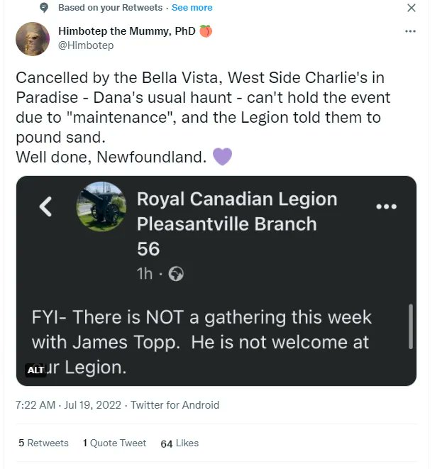 CalgaryOccupy's tweet photo. ~  Well done, Newfoundland!!  The rest of Canada should follow suit!
Let's put an end to giving these RWNJs a platform. https://t.co/k3bmcoanY8