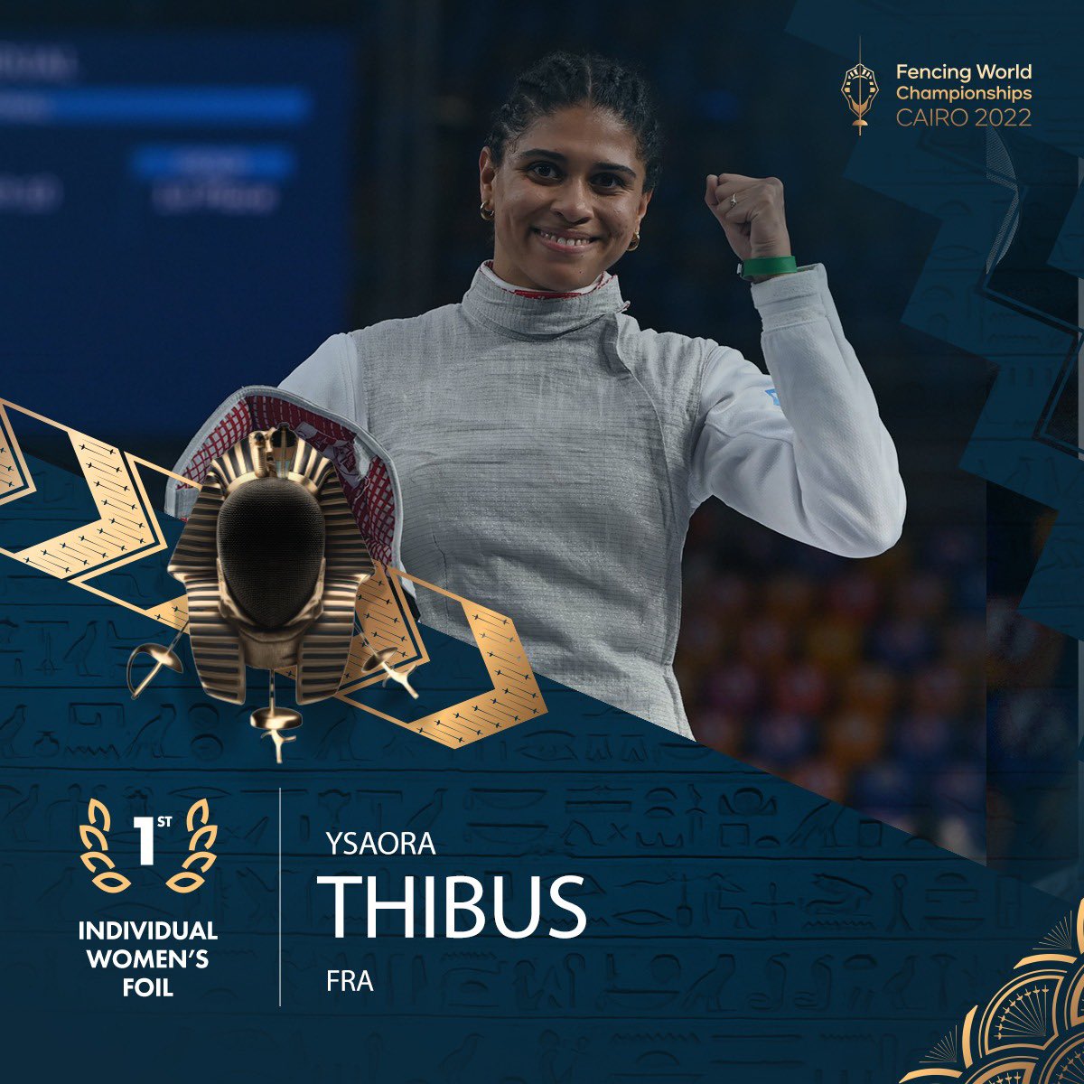 #Fleuret #Championne 🥳Félicitations à la guadeloupéenne Ysaora Thibus, sacrée championne du monde du fleuret.👏🏾
➡️La fleurettiste décroche sa première médaille d'or planétaire après sa victoire en finale contre l'Italienne Arianna Errigo (15-10).🥇🏆
#Woulo #Guadeloupe