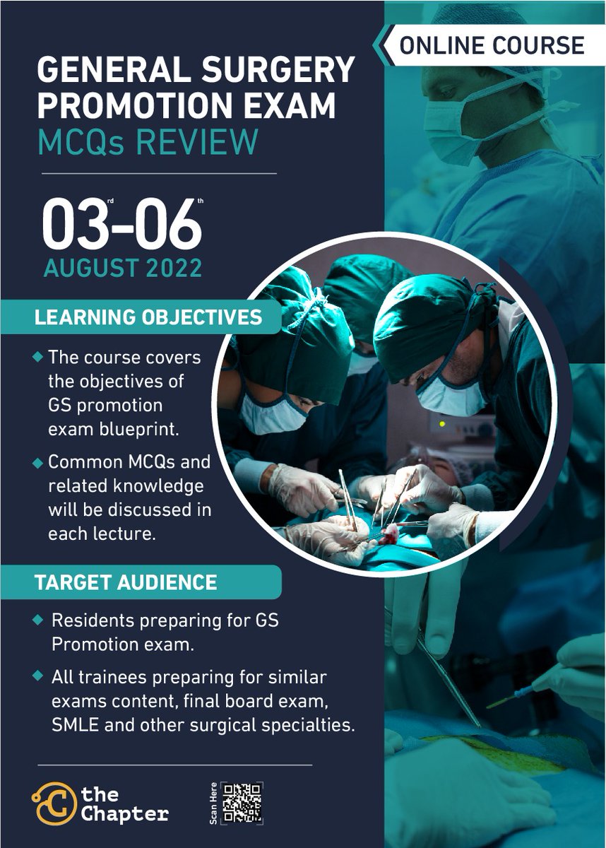يطيب لنا أن نعلن عن دورة:

General Surgery Promotion exam MCQs review

للأطباء المقيمين للاستعداد لامتحان الترقية ، والمتدربين الذين يستعدون للاختبارات المماثلة..

للتسجيل:
bit.ly/GSPEMCQ1tw