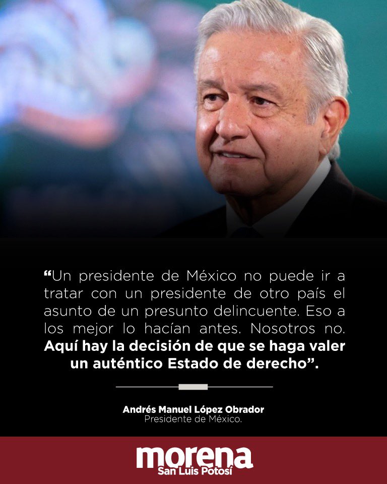 Slp1Morena's tweet photo. El gobierno del presidente @lopezobrador_  combate de manera eficaz y soberana al crimen organizado. 

Se acabó el tiempo de la injerencia extranjera disfrazada de cooperación. https://t.co/UrLlOrtnE4