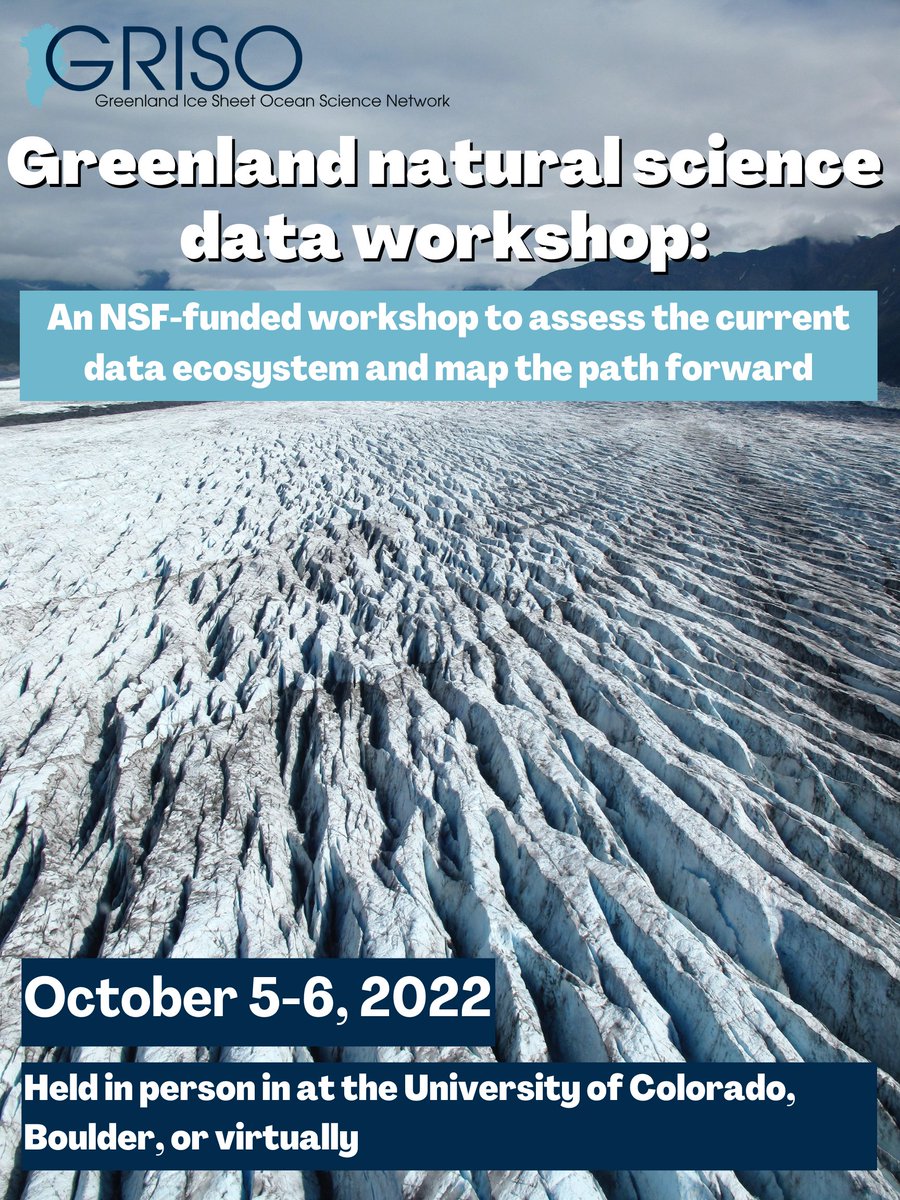 arcticdatactr's tweet image. 📢❄️ Workshop Application Call!! ❄️📢 Come meet with other researchers to map the current ecosystem of Greenland natural science data and collaborate on future plans. This hybrid meeting will be held in Boulder, CO Oct 5-6. APPLY BY AUG 1st. griso.ucsd.edu/greenland-data… 📸 @NOAA
