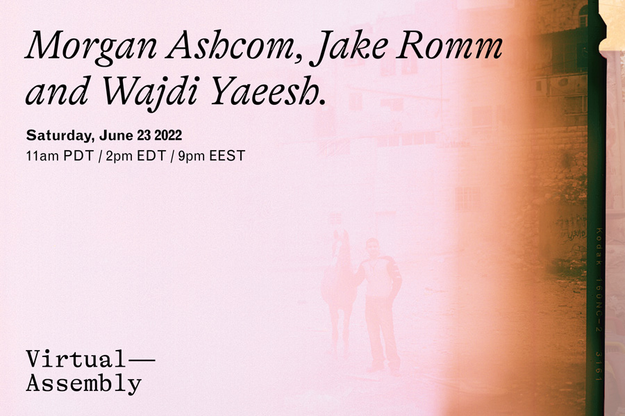 VrtlAssembly's tweet image. This Saturday: Erasure and reversal: Morgan Ashcom, Wajdi Yaeesh, &amp;amp; Jake Romm. Register here: us02web.zoom.us/meeting/regist…