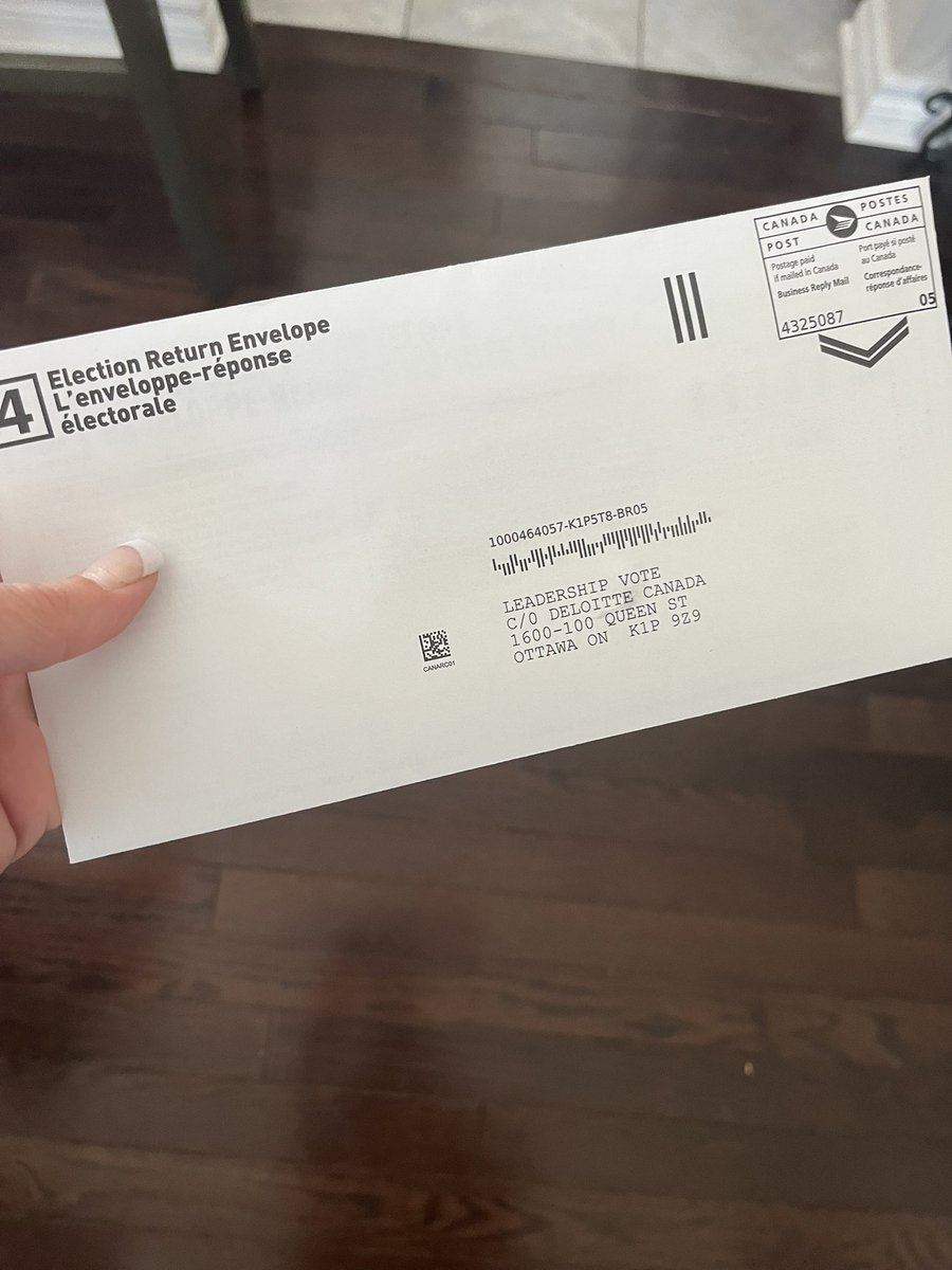 Send it  🇨🇦🗳📬💙 #cpcldr #JustOneChoice #YouveGotMail