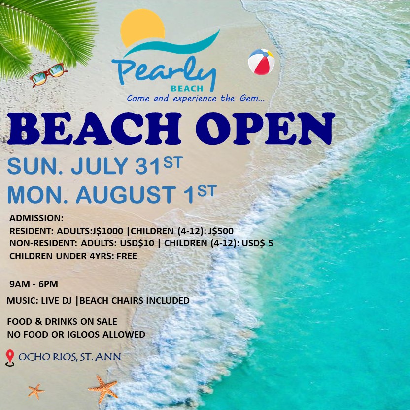 UDCJamaica's tweet photo. Chill with us this Emancipation weekend at #PearlyBeach. All day fun from 9a.m. to 6p.m. | Live DJ | Food and drinks on sale | Come experience the gem... See you at the beach! #Beachopen #PearlyBeach #StAnn #UDC #Jamaica https://t.co/WSj5CngRda