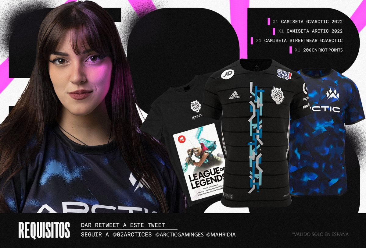 mahridia's tweet photo. 💙💎SORTEO DIAMONDS💎💙

✨x3 camisetas del equipo + 20 RPs ✨

REQUISITOS:

- RT al tweet
- Seguir a: @G2ArcticES @ArcticGamingES @mahridia https://t.co/LBoTLv8YC3