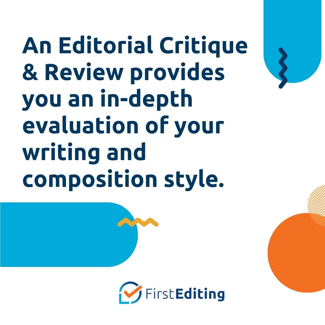FirstEditing's tweet image. An Editorial Critique &amp;amp; Review provides you an in-depth evaluation of your writing and composition style. 
Do you want to know if your work is any good? Honestly? 🕵️‍♀️
 ✔ Get started!
Click on the link buff.ly/3crGXh2
#firstediting #book #newbook #bookrecomendation