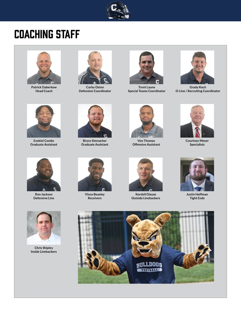 🏈 | Coach Daberkow and the <a href="/CUNEFootball/">CUNE Football</a> staff for the 2022 season:
