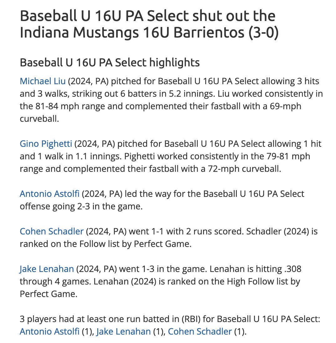 BaseballU's tweet photo. Baseball U PA 16U Select wins 3-0. https://t.co/8sPLGYI8wY