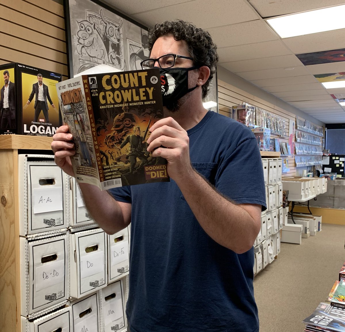 This week jason is reading Count Crowley #3! Come snag a copy. Writer: @Dastmalchian Artist: @LukasKetner Colorist: @laurenaffe Letterer: @GoFrankGo