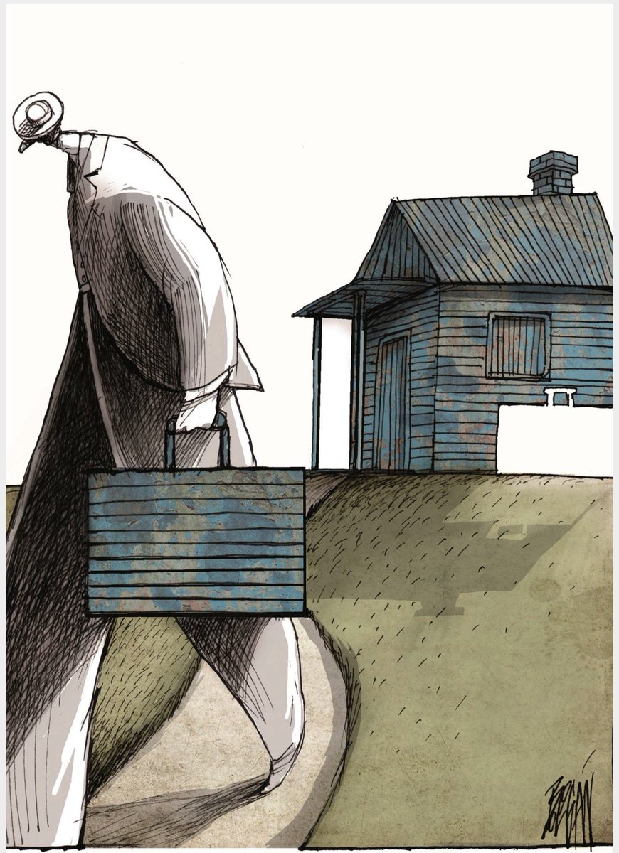 CancilleriaEc's tweet photo. 🖌️El arte permite retratar la travesía de personas forzadas a abandonar su país. Son imágenes de la exposición #RefugiArte+, con más 20 ilustraciones de artistas en movilidad humana.
¡Visita esta muestra en los jardines de @CancilleriaEc!
Obra por: Boligan
Año: 2018 https://t.co/sE41jHHUQJ