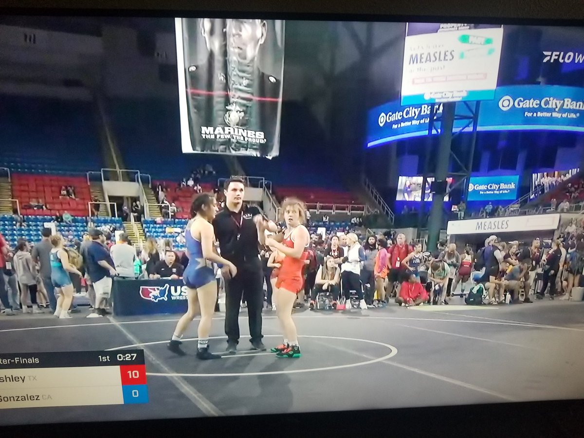 LLLeopards's tweet photo. Avery Ashley does it AGAIN...10-0 TECH and she will wrestle in the semifinals tomorrow!!!  That's a perfect 5 matches today, amassing a 50-0 scoring advantage. 

Avery Ashley (Texas) VSU Diana Gonzalez (California) , 10-0 2:33 https://t.co/KtUszRQ1rF