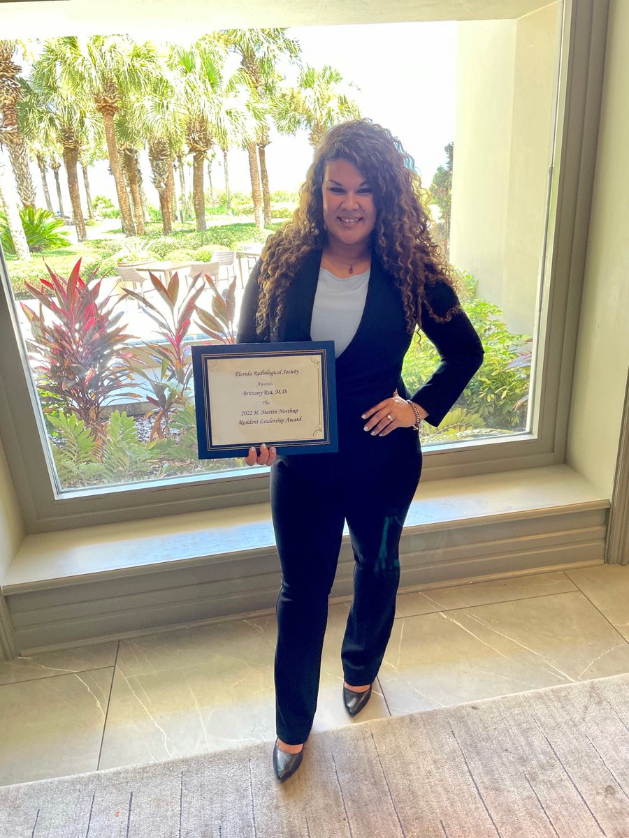Krishna Nallamshetty, MD, FACR (@knallammd) on Twitter photo Congratulations to our own Dr. Brittany Rea from <a href="/usfradiology/">USF Radiology - Residency & Fellowship</a> at <a href="/USFHealth/">USF Health</a> for receiving the #leadership award from the Florida Radiological Society!
#medicine #FRS2022 #radres #radiology #leadership <a href="/RadiologyACR/">American College of Radiology</a> College of Radiology Congratulations to our own Dr. Brittany Rea from <a href="/usfradiology/">USF Radiology - Residency & Fellowship</a> at <a href="/USFHealth/">USF Health</a> for receiving the #leadership award from the Florida Radiological Society!
#medicine #FRS2022 #radres #radiology #leadership <a href="/RadiologyACR/">American College of Radiology</a> College of Radiology