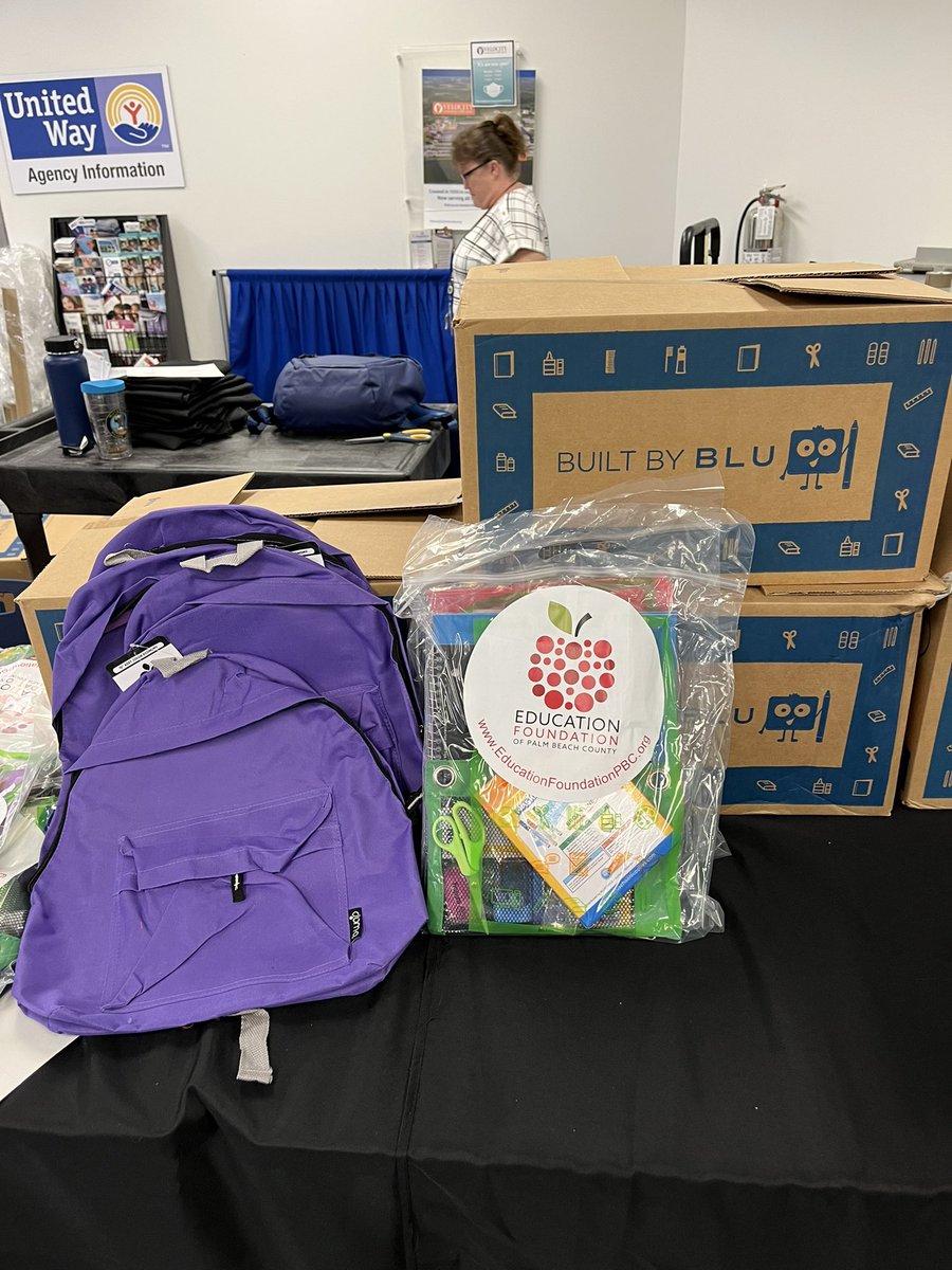 cannmary's tweet photo. What a great morning filling backpacks for @EducationFdnPBC. Our @prattandwhitney #WestPalmBeach team loves to help our community. Over 600 backpacks filled in 90 minutes !! Every student at Grove Elementary @GPESpbc will have a new backpack &amp; supplies #WearePW #STEM #givingback https://t.co/d11yMbdZ5p