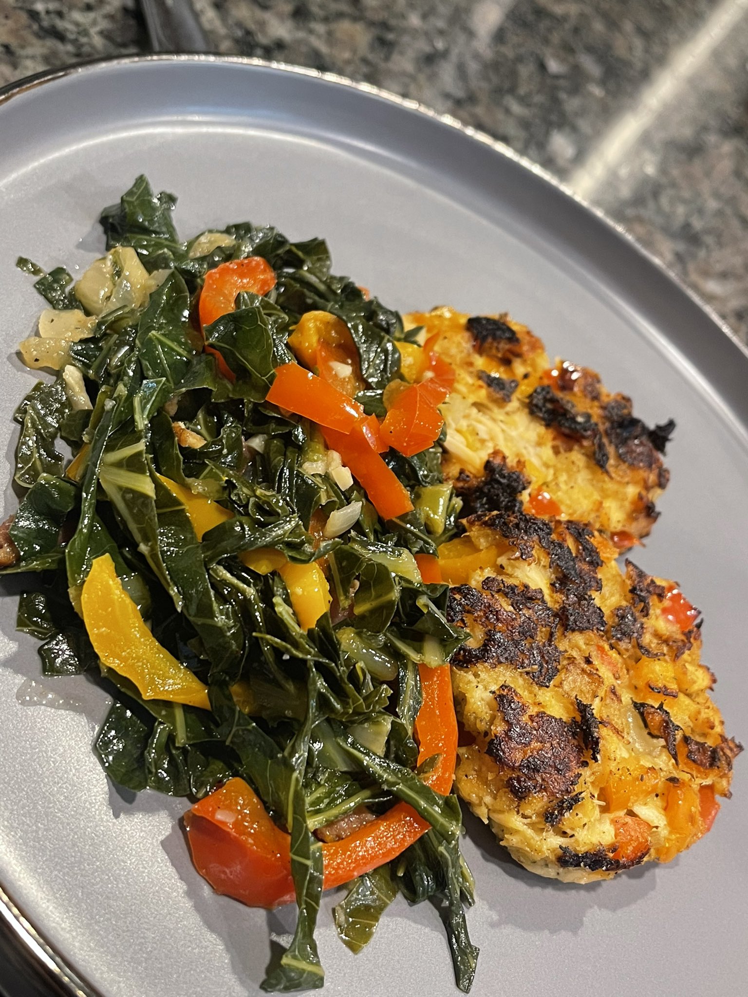 Biggie Shortie on Twitter "I made salmon cakes with stir fried collard