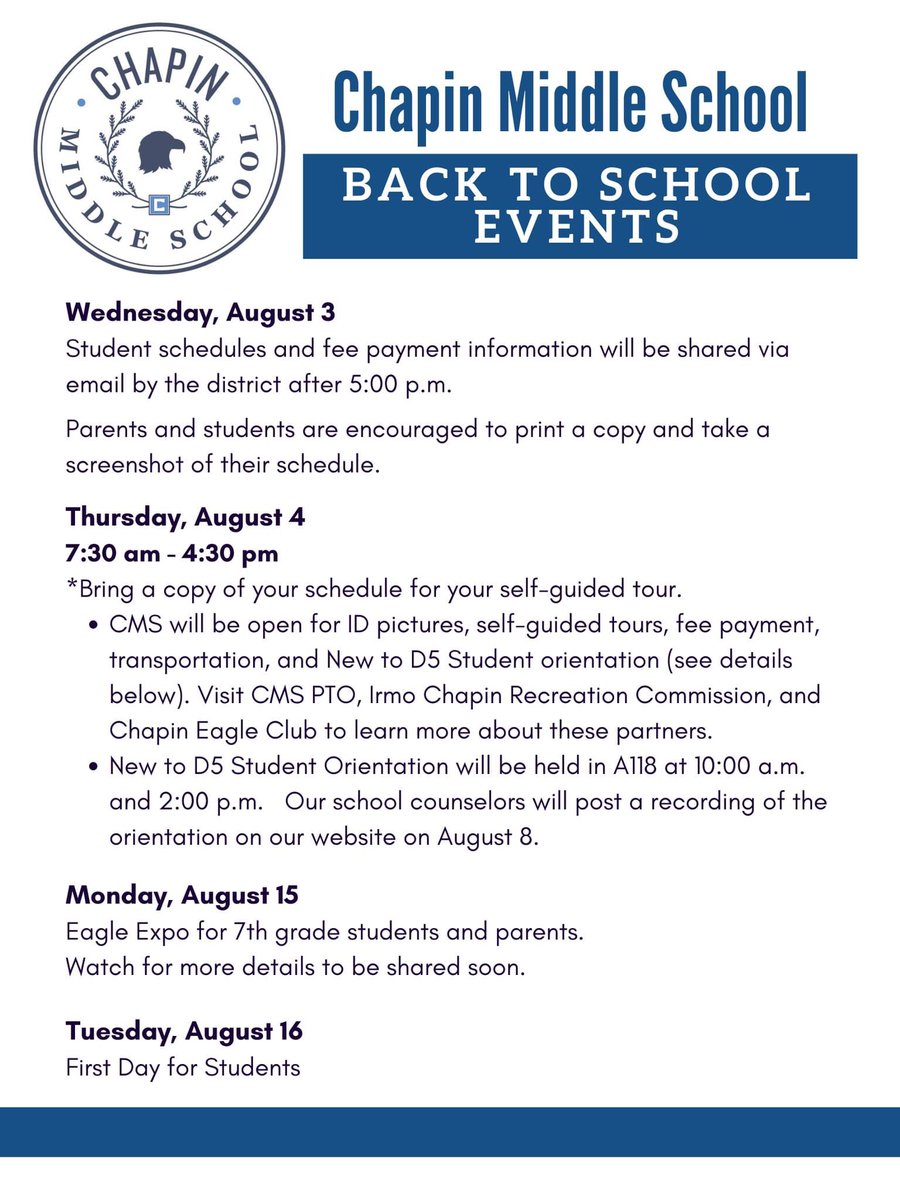 Chapin Middle School (@chapinmiddle) on Twitter photo 