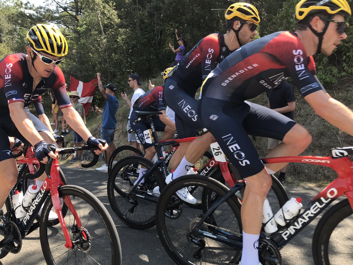 FionaWalker2's tweet photo. @tdfbeefeaters this one’s for you. Just outside Carcassonne and looking great. A duo of Luke and G! https://t.co/I5ibrN3CAt