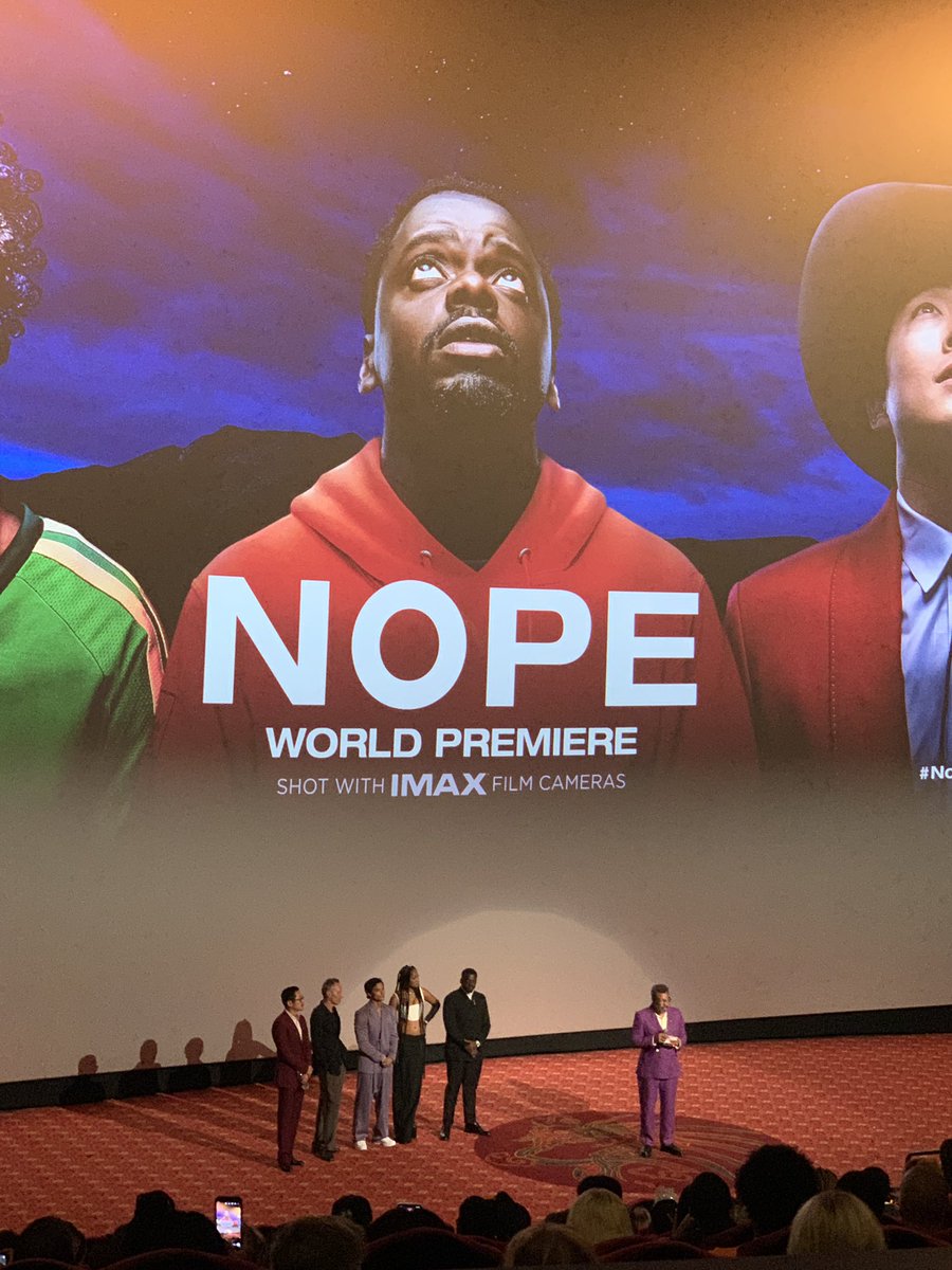 LafleurJennifer's tweet photo. About last night… #nopemovie is @JordanPeele’s most ambitious movie yet and hot damn does he deliver. Feeling so lucky to be a small piece of this puzzle… I want to watch it ten more times just to explore all the layers of the very dope Nope. https://t.co/HXiNUgIsxR