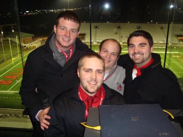 NYeoman's tweet photo. Congrats to my guy @camerons234! We’ve come a long way from calling a perfect 12-0 football season in that WCRD booth! Proud of you!

@rscamden @MaStevens61 https://t.co/sVCayo70IS