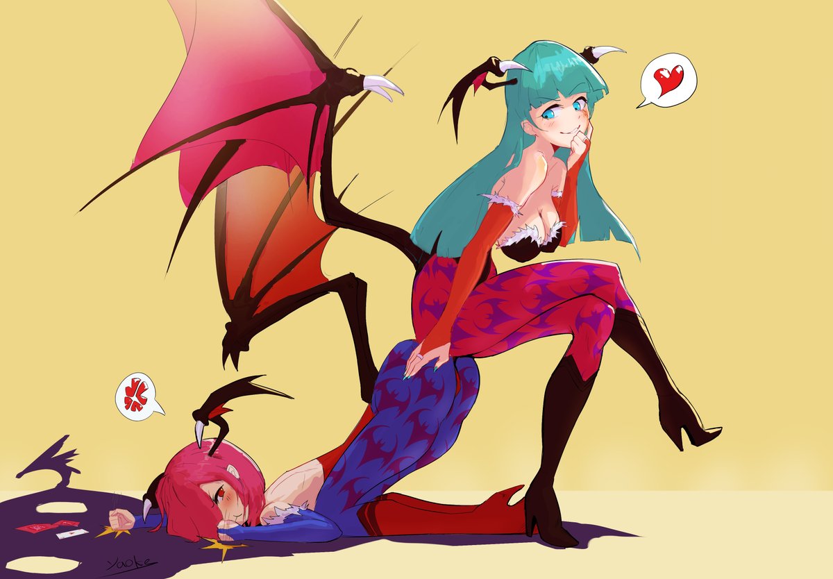 yoakemaster's tweet photo. #Darkstalkers #art #fanart #morrigan #Lilithdarkstalker https://t.co/Y6pr36S4VW