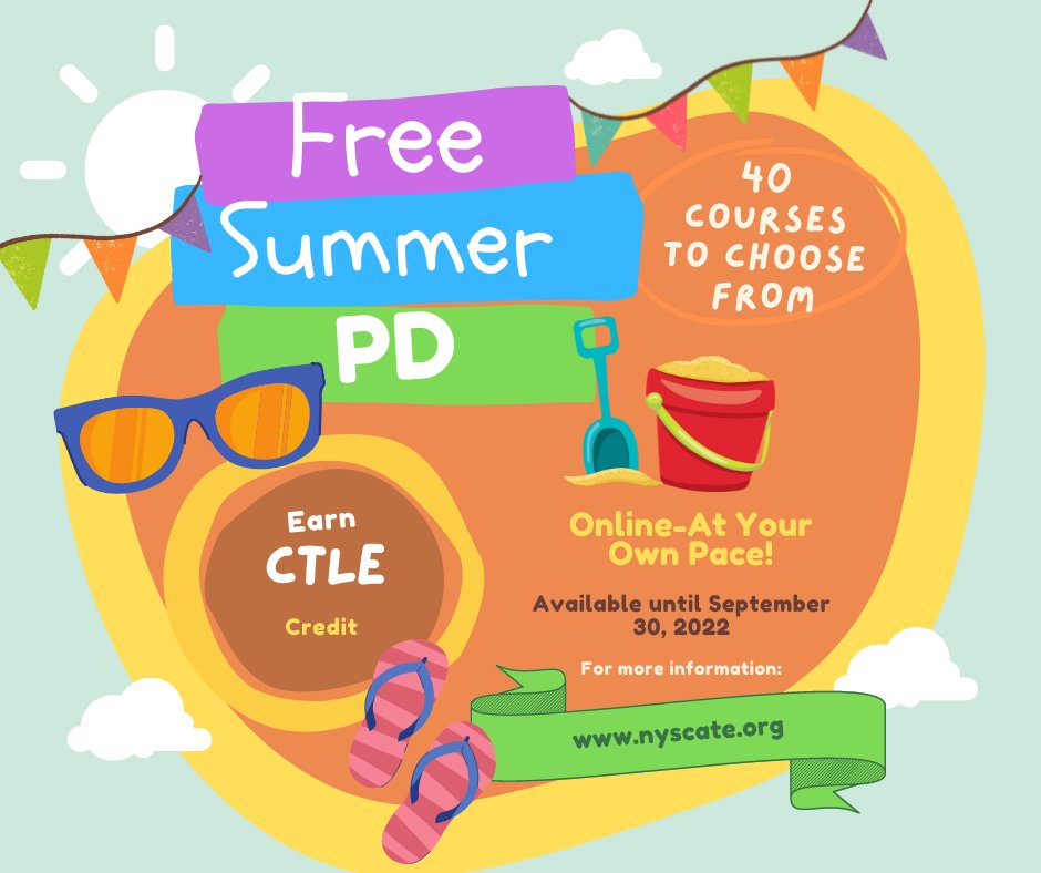 NYSED and <a href="/NYSCATE/">NYSCATE 💡💻</a> are offering 40 FREE online courses for all NYS educators! Developed by NYS educators, the courses are a perfect way for all teachers to learn WHAT they want, WHEN they want. Find a complete list of courses here: nyscate.org/page/online-co…
