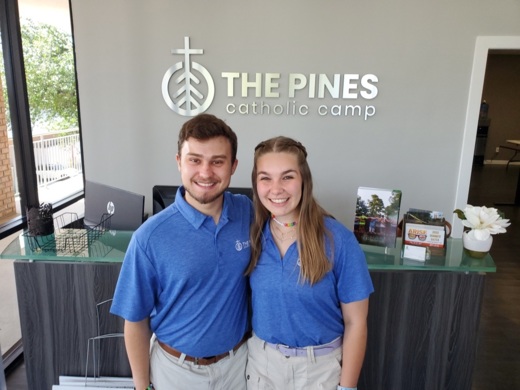 UofDallas's tweet photo. Wondering what our Crusaders are up to this summer? Makenna Connors (โ25), JD Self (โ25), Morgan Puglisi (โ23) and Olivia Buchanan (โ25) are spending their summer as counselors at @thepinescatholiccamp! #UDSummer #Camp https://t.co/y14D1bzTI0