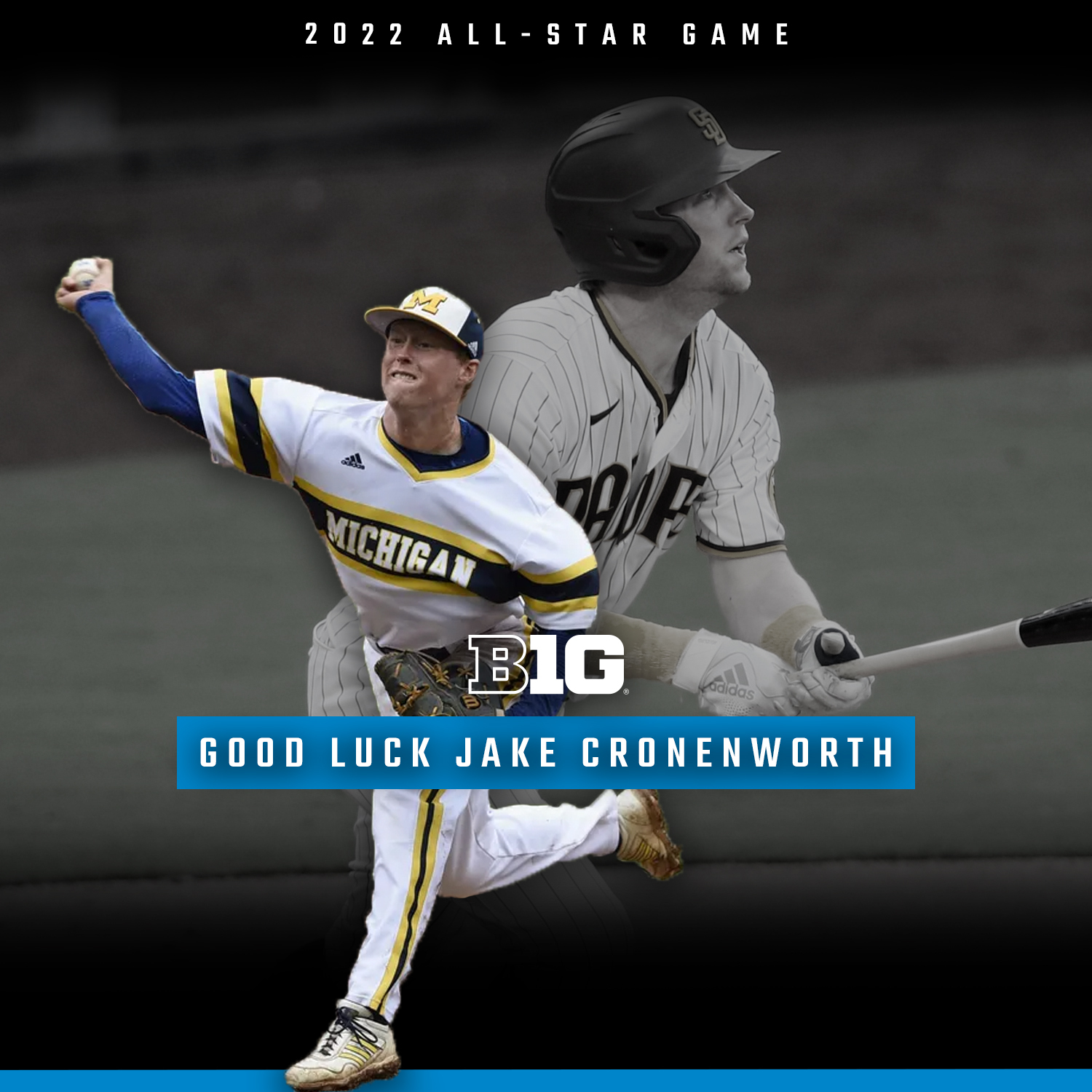 Big Ten Baseball on X: Good luck to Jake Cronenworth (@jcronenworth9) in  the @MLB's 2022 #AllStarGame! ⚾️ @umichbaseball x #B1GBaseball   / X