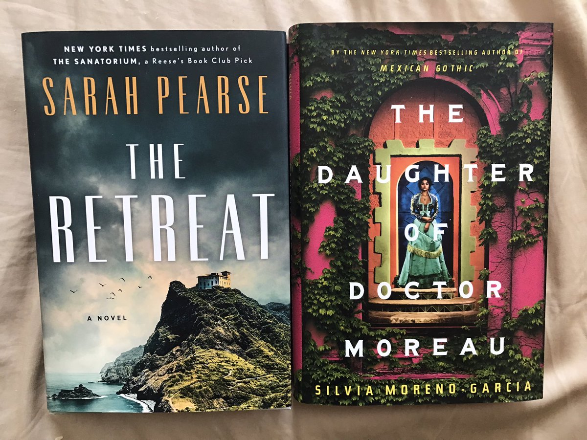 A two-fer today in Suspense Summer! So excited about both of these books I preordered and picked up from my local indie today.

#TheRetreat by @SarahVPearse 
#TheDaughterOfDoctorMoreau by @silviamg