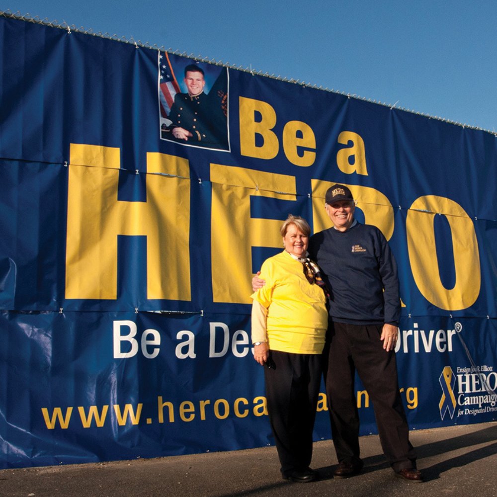 HEROCampaign's tweet photo. The Elliott family gathered three months after John was killed by a drunk driver. This backyard meeting launched the John R. Elliott HERO Campaign and its #BeAHERO, #BeADesignatedDriver message. Nearly 22 years later, thousands have pledged to be designated drivers. https://t.co/vb71IQY8UF