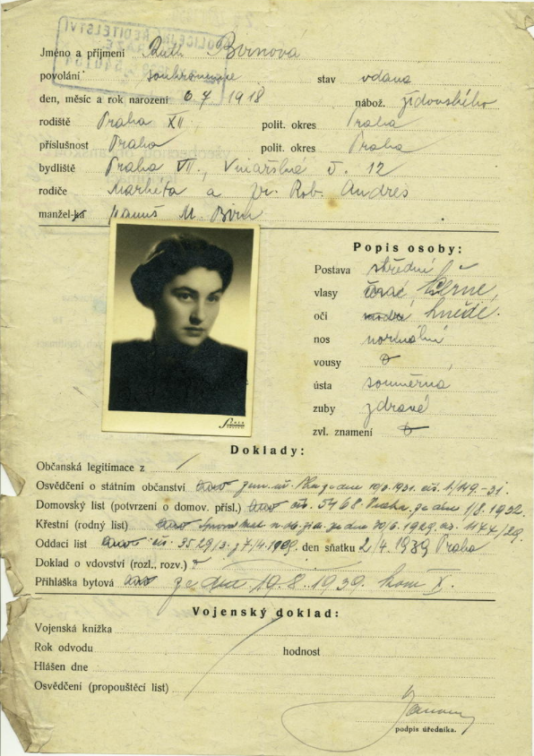 auschwitzxhibit's tweet photo. Her name was RUTH BIRNOVÁ. 

This Jewish woman born 06. 07. 1918, she was deported from Prague (Kaprova nº 6) to Theresienstadt -Transport Dh, no. 427 / 08.07.1943- and later deported with other 2483 people to Auschwitz -Transport Dl, no. 130 / 06.09.1943, where she was murdered. https://t.co/HpiQGZT3w2