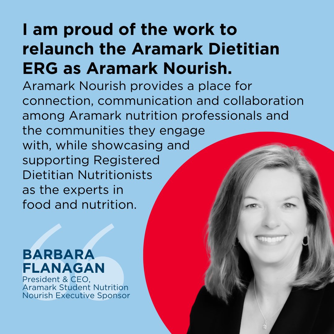 ICYMI; Proudly presenting Aramark Nourish 🍎⭐ Formerly known as our Dietitians Employee Resource Group, Nourish provides a special home for #nutrition professionals and the communities they support. #PursueWhatMatters #LifeAtAramark