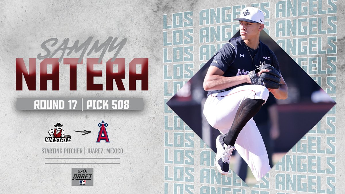 New Mexico State Baseball (@nmstatebaseball) on Twitter photo 𝐒𝐚𝐦𝐦𝐲 ➡️ 𝐒𝐨𝐂𝐚𝐥!
The <a href="/Angels/">Los Angeles Angels</a> have selected <a href="/samynatera7/">Samy Natera Jr</a> in the 17th round #ProAggies 𝐒𝐚𝐦𝐦𝐲 ➡️ 𝐒𝐨𝐂𝐚𝐥!
The <a href="/Angels/">Los Angeles Angels</a> have selected <a href="/samynatera7/">Samy Natera Jr</a> in the 17th round #ProAggies