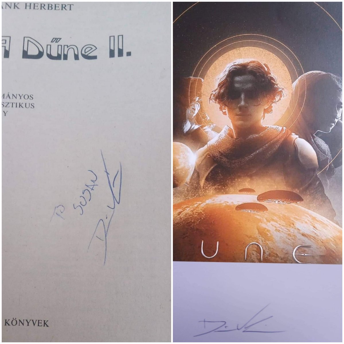 Director Denis Villeneuve, in Budapest ahead of the filming this week, took some time to sign one fan's 'Dune' book and artwork. #Dune #denisvilleneuve https://t.co/VI5gBpDKrb