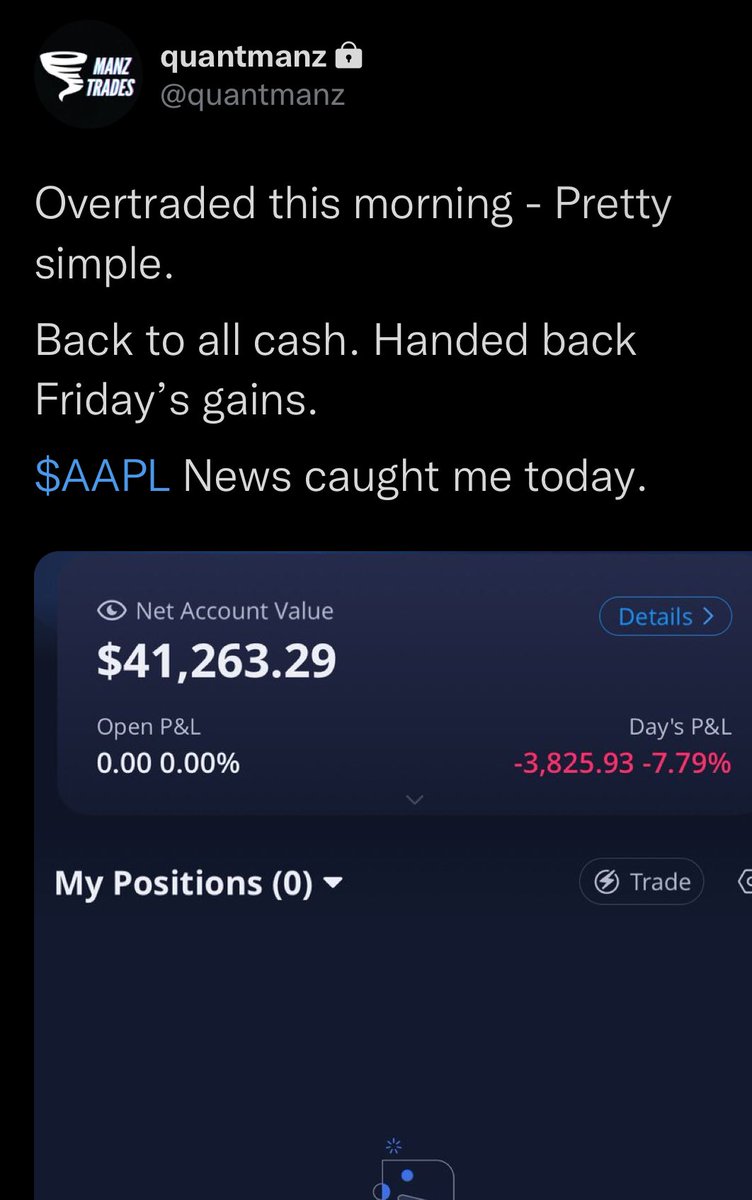 I trade this account live every day in front the room. 

Green or Red - I post the account EOD

I was red yesterday. I post it all. 

It’s that simple.