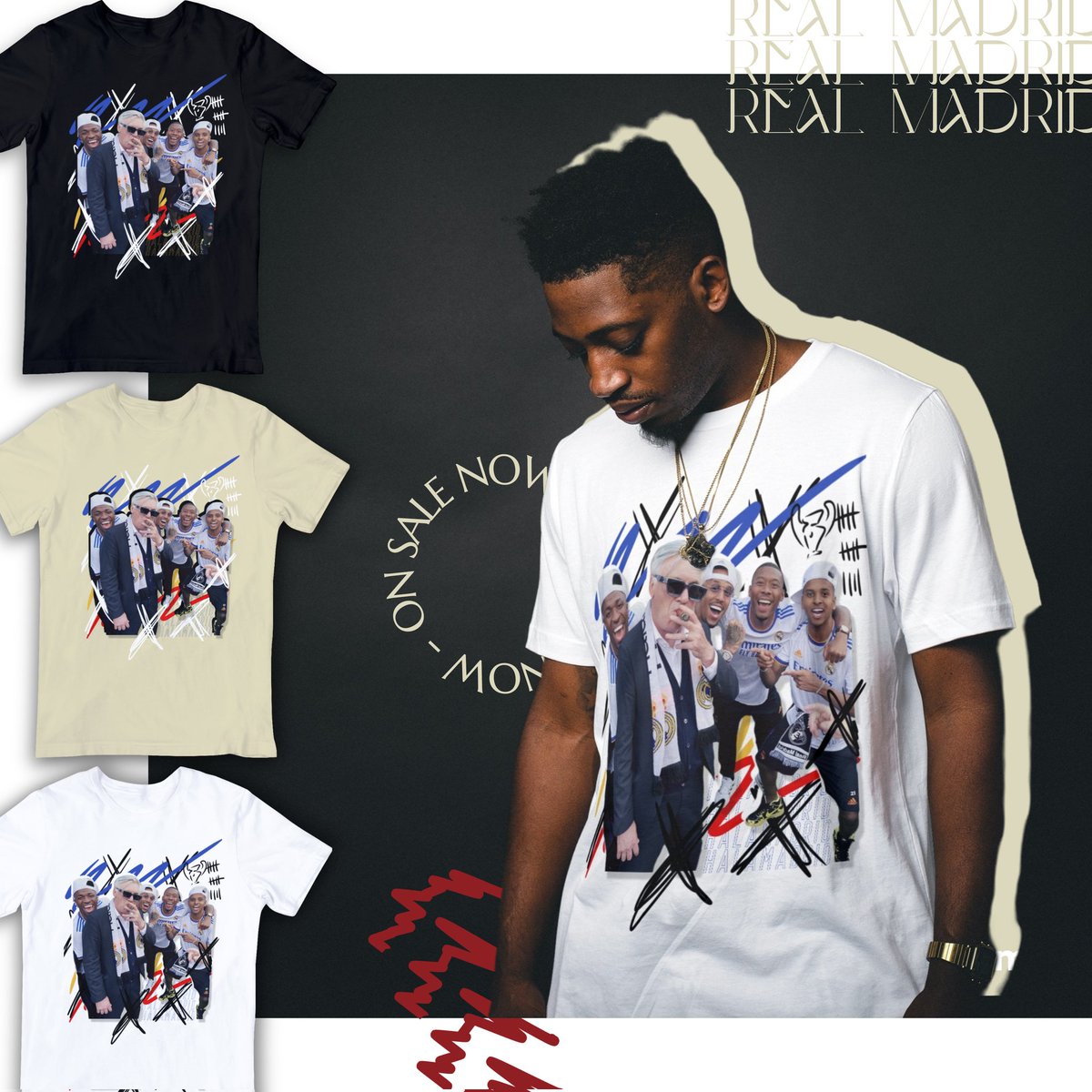 ICONICLOTH's tweet photo. @RealMadridNow New shirt in our first ever clothing drop❤️‍🔥 Would love to see if any RM fans are interested https://t.co/KAXZVDyv98 https://t.co/nRSYiozTS6