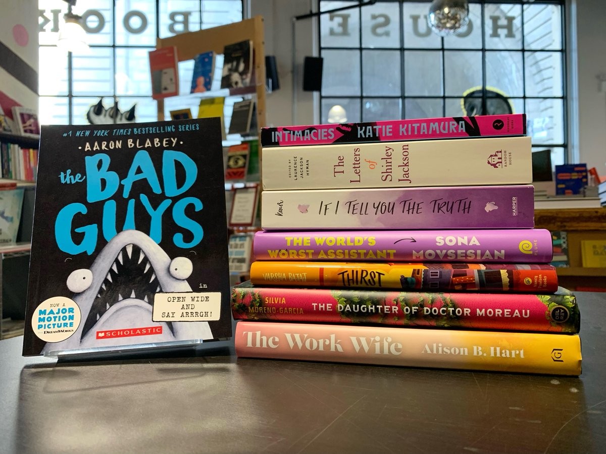 POWERHOUSEArena's tweet image. Check out these new and new paperback releases at all Powerhouse Bookstores! 
#badguys15 #intimacies #ifitellyouthetruth #thelettersofshirleyjackson #thisisyourmindonplants #thirst #theworldsworstassistant #theworkwife #thedaughterofdoctormoreau #indiebookstore #shoplocal