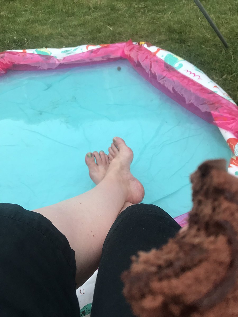 No YOU’RE sitting at 9pm in sweltering heat with your feet in a manky paddling pool eating leftover chocolate caterpillar butt