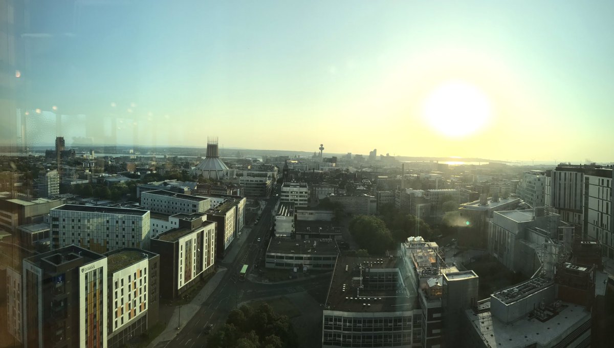 The end of the first day of the <a href="/isbs_conference/">ISBS Annual Conference</a>, and the hottest day on record ever in the UK! We planned it really well! Excellent venue for the Welcome reception at the top of the KQ Spine building with breathtaking views of the city &amp; sun set over the Mersey river &amp; Irish Sea