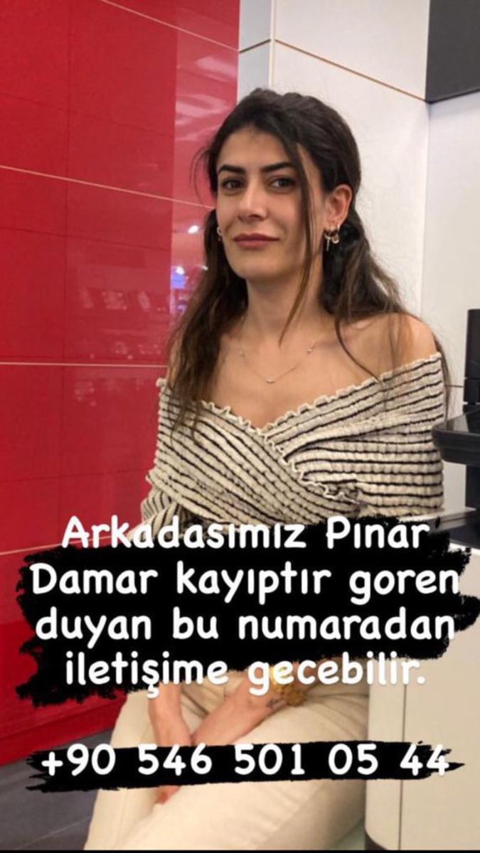 FatmaKuscu's tweet photo. 32 yaşında 1.65 boylarındaki Pınar Damar, dün akşam saat  22.30 beri İstanbul İkitelli civarında kayıp. Görüştüğü çocuk eve bıraktığını söylüyor fakat gören duyan kimse yok. Gören yada duyanların kardeşi Bahar Damar’a ulaşmasını rica ediyoruz. 
İrtibat:0546 501 05 44 #pınardamar https://t.co/OHUcmzLK8P