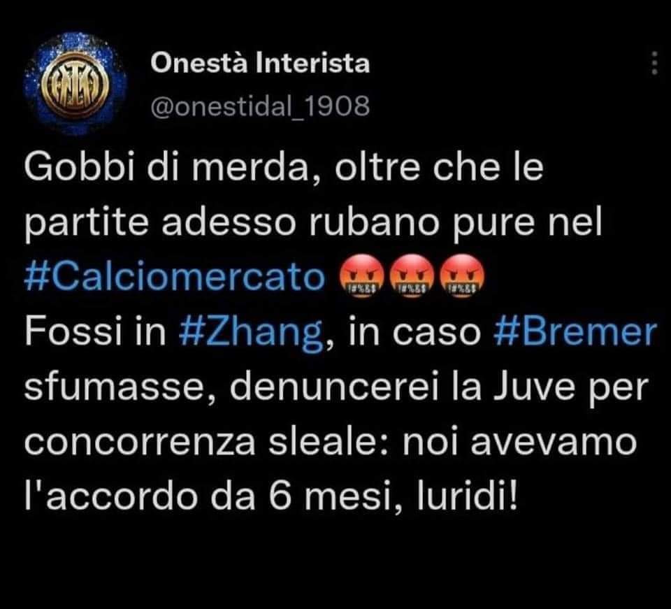 marcomilo84's tweet photo. 🤣🤡🤣🤡🤣🤡🤣🤡🤣🤡🤣🤡🤣🤡🤣🤡🤣🤡🤣🤡🤣🤡🤣🤡🤣 #bremer #bremerjuve #bremerinter #juve #inter #InterBeffata https://t.co/nrKumgft6k