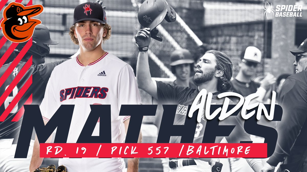 SpiderBaseball's tweet image. Congratulations @aldenmathes! 

The @Orioles have drafted Alden in the 19th round of the 2022 @MLBDraft! #OneRichmond
