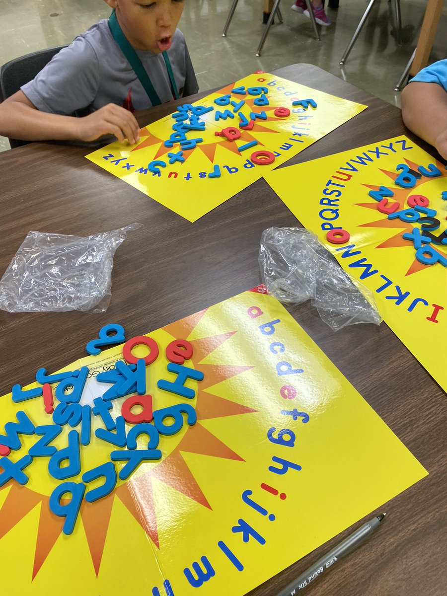 CoachKokely's tweet image. Kindergarteners fishing for letters, building words with magnatiles, and identifying letters with letter arches!! #PCSDSALE ⛵️🧡