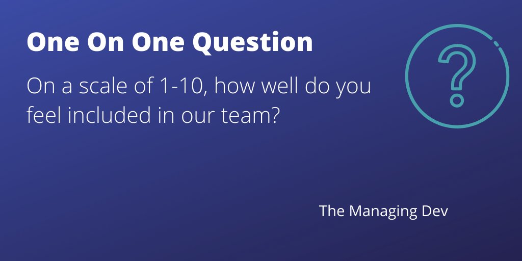 managingdev's tweet image. One on one question to start a conversation about inclusion #QuestionOfTheDay