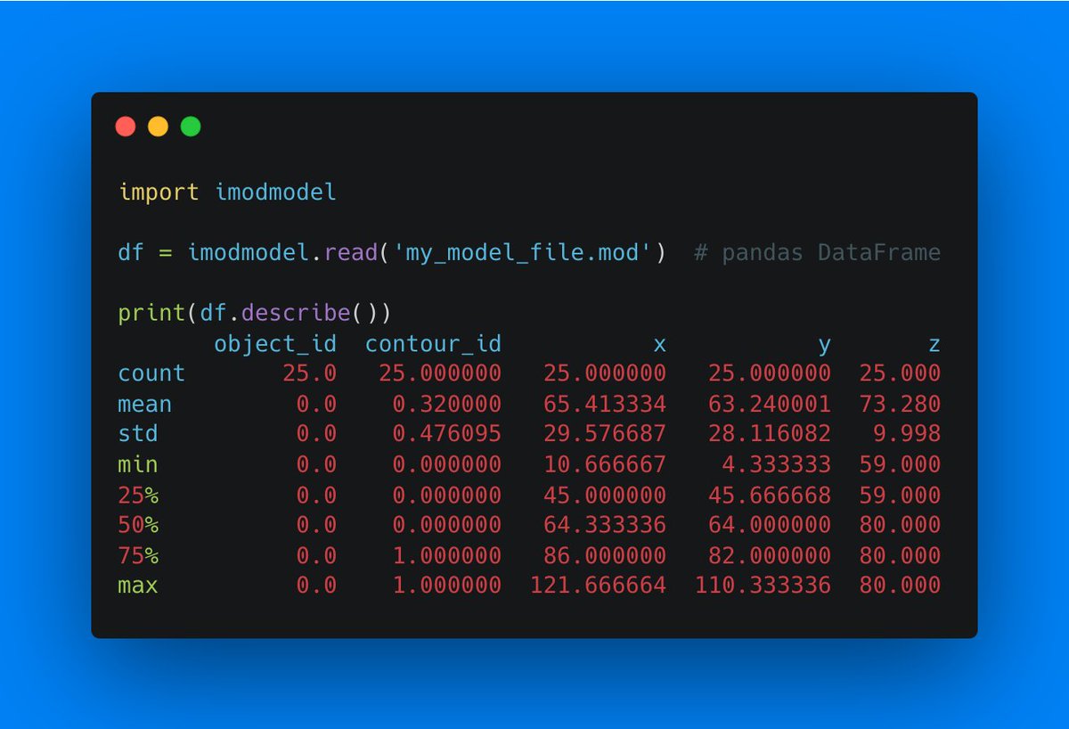 Tired of running model2point to work with IMOD model files in Python? 😴
Me too - here's imodmodel, a small package for reading .mod files, I hope it's useful to somebody!
github.com/teamtomo/imodm…