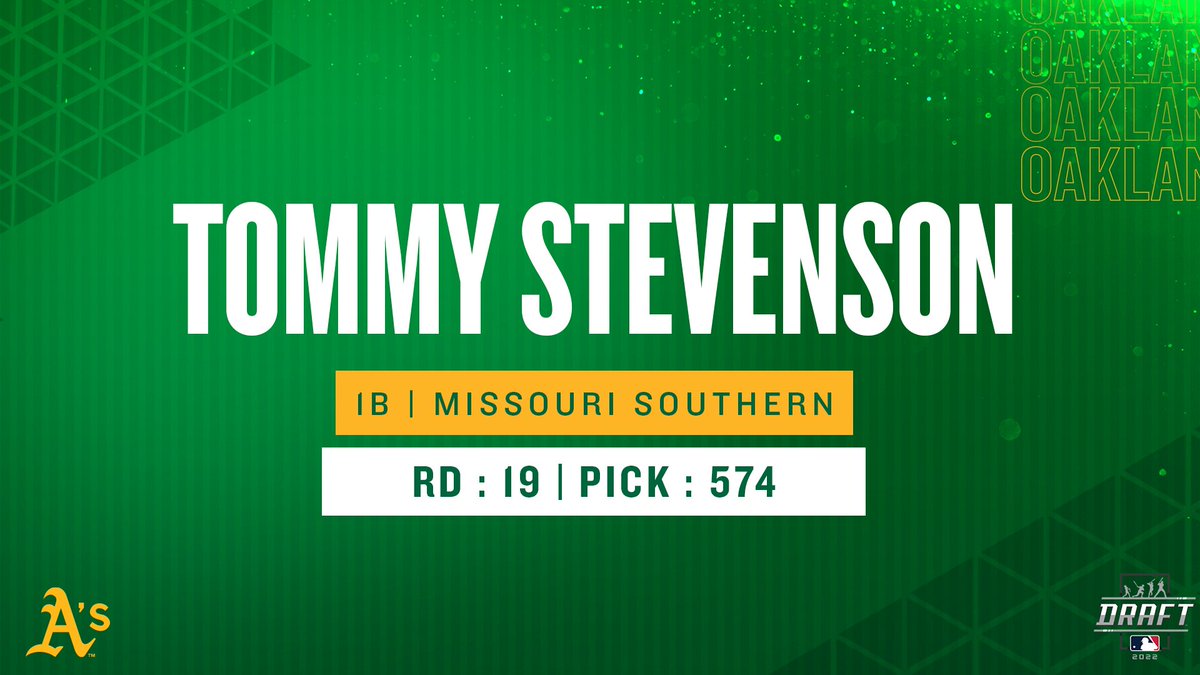 With the 574th pick in the 2022 MLB Draft, we have selected Tommy Stevenson from Missouri Southern.

#MLBDraft | #DrumTogether