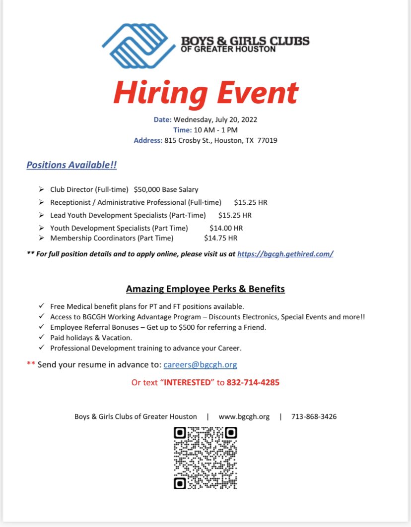 Boys & Girls Clubs of Greater Houston on Twitter "We are hosting a