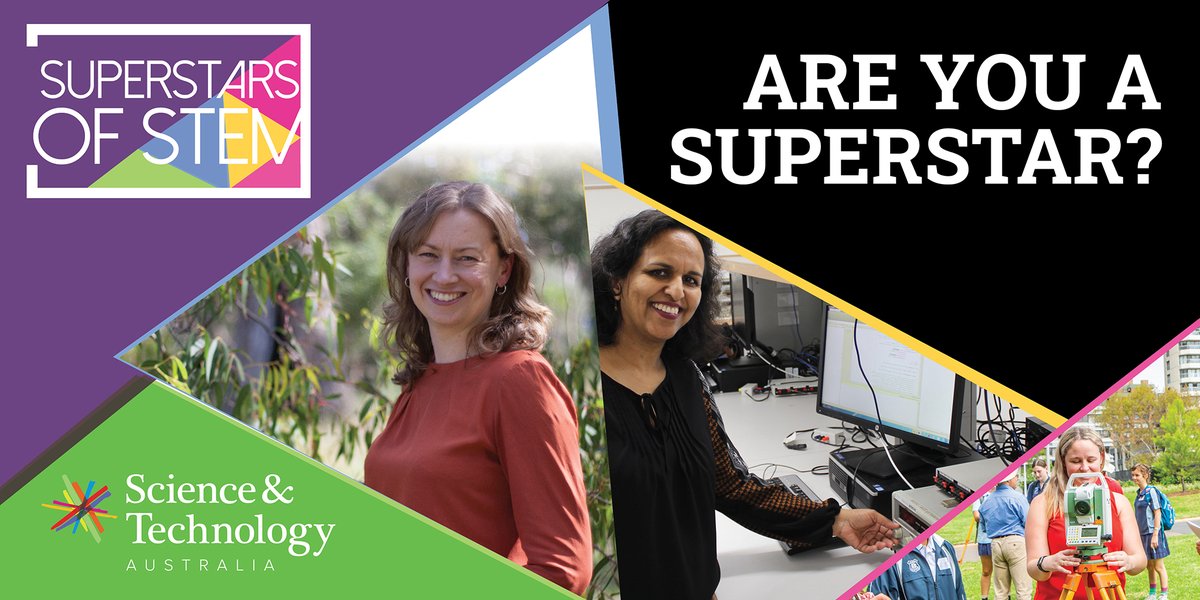 ScienceAU's tweet photo. A nationwide search has begun for Australia’s next constellation of #SuperstarsofSTEM! Apply now for this game-changing @ScienceAU program to advance gender equity and create more diverse role models appearing regularly as #STEM experts in the media. https://t.co/mhGNoCtbzd https://t.co/cgjm2JpAwo