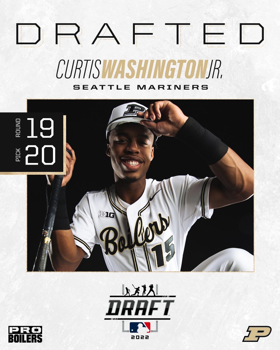PurdueBaseball's tweet photo. 💥 @Swaggyc5 Gets the Call ⚾️

Curtis is one of the most exciting players we've had during our Alexander Field era. Thrilled to see the @Mariners select the West Memphis native in the @MLBDraft. #BoilerUp https://t.co/7NVgXWrgHW