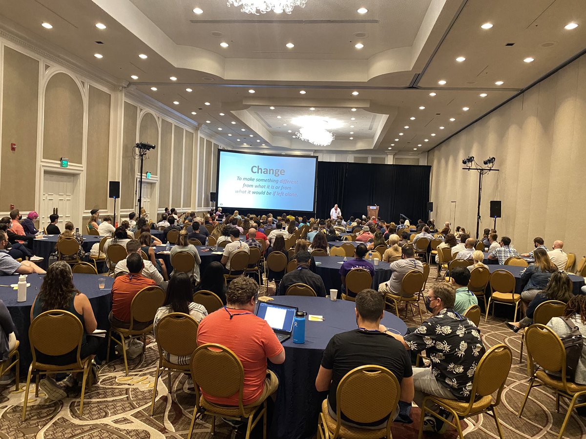 A stellar Tuesday at #Agile2022. Highlights: @zachbonaker talking about “when will it be done?” and a full house for <a href="/SparkPlugAgile/">SparkPlugAgility</a> talking about learning in times of change.