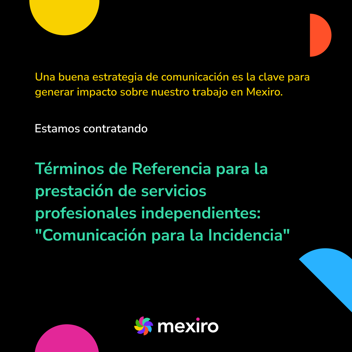 yoMexiro's tweet photo. 📢¡Te estamos buscando!

🔥Si te gusta desarrollar estrategias de comunicación para incidir en políticas públicas, con perspectivas de género y feministas, esta convocatoria es para ti 💜

Regístrate aquí 👇🏾
 https://t.co/k1w8CVFMes https://t.co/sF4o8JFvdk